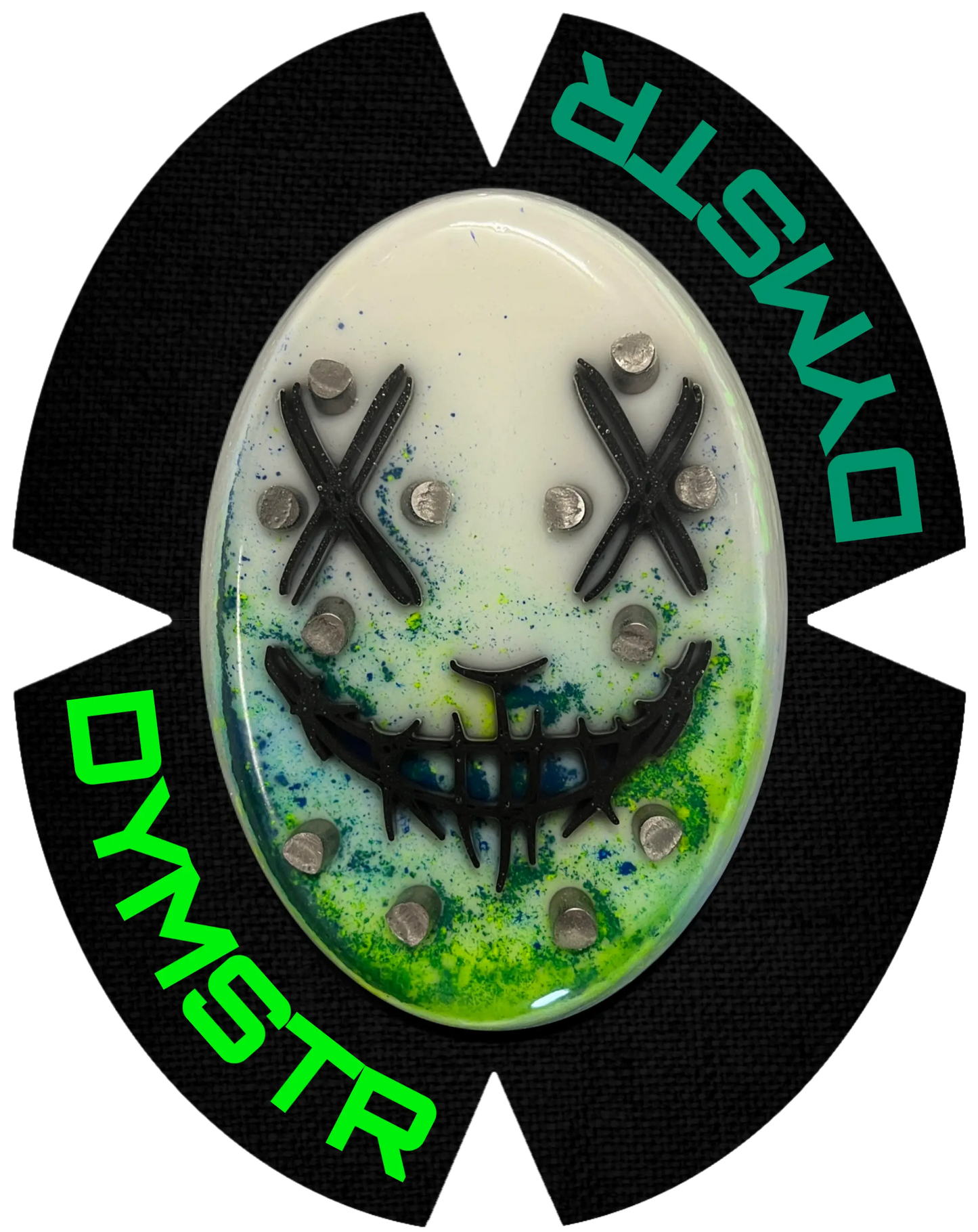 DymoStar Kunststoff-Knieschleifer mit Titanstäben, grün / dunkel grün – farbige Knieschleifer für Motorradfahrer.