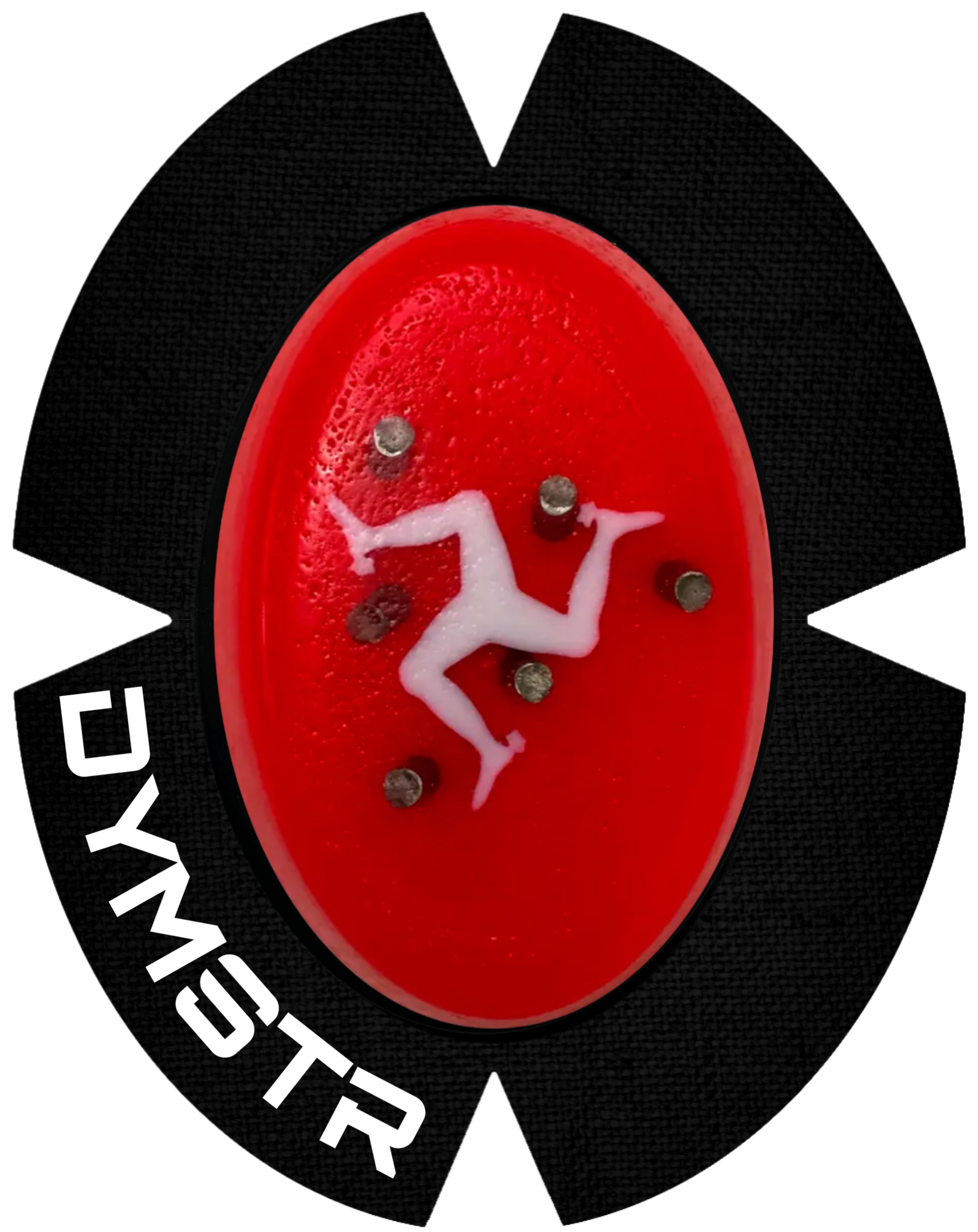 DymoStar Titan Knieschleifer mit Isle of Man Logo in Rot Weiß