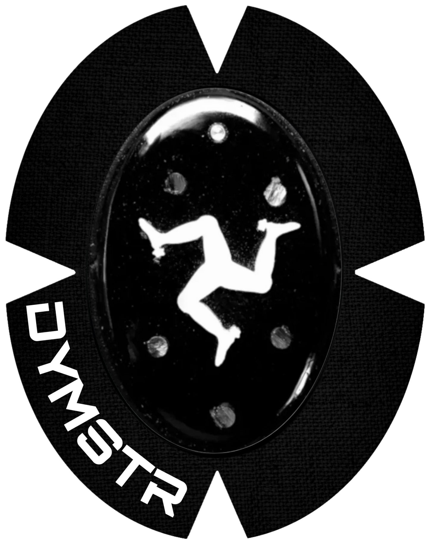 DymoStar Titan Knieschleifer mit Isle of Man Logo in Schwarz