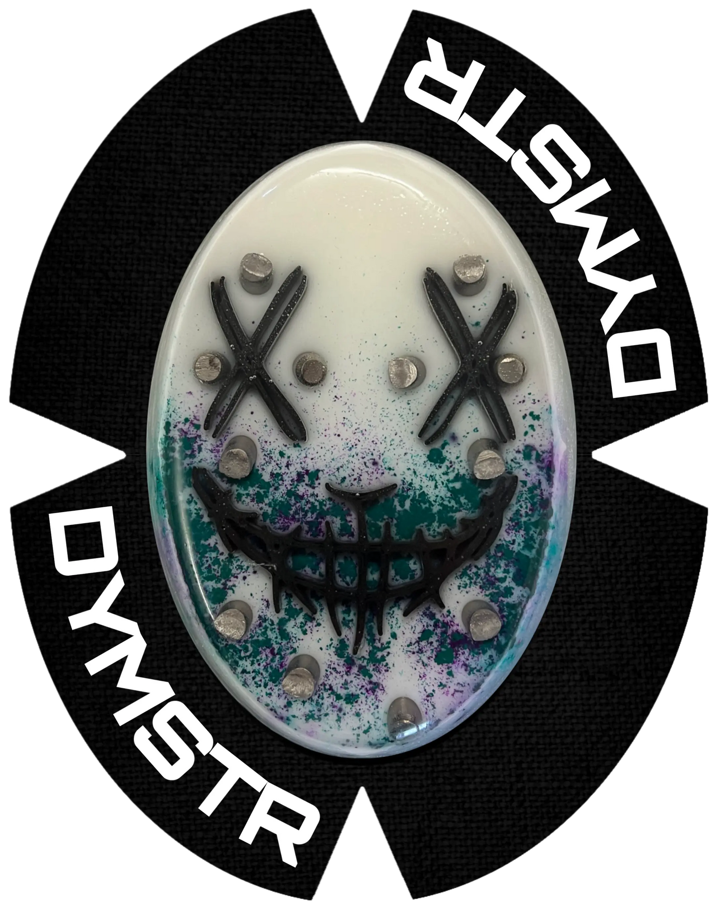 DymoStar Kunststoff-Knieschleifer mit Titanstäben, grün / violett – farbige Knieschleifer für Motorradfahrer.