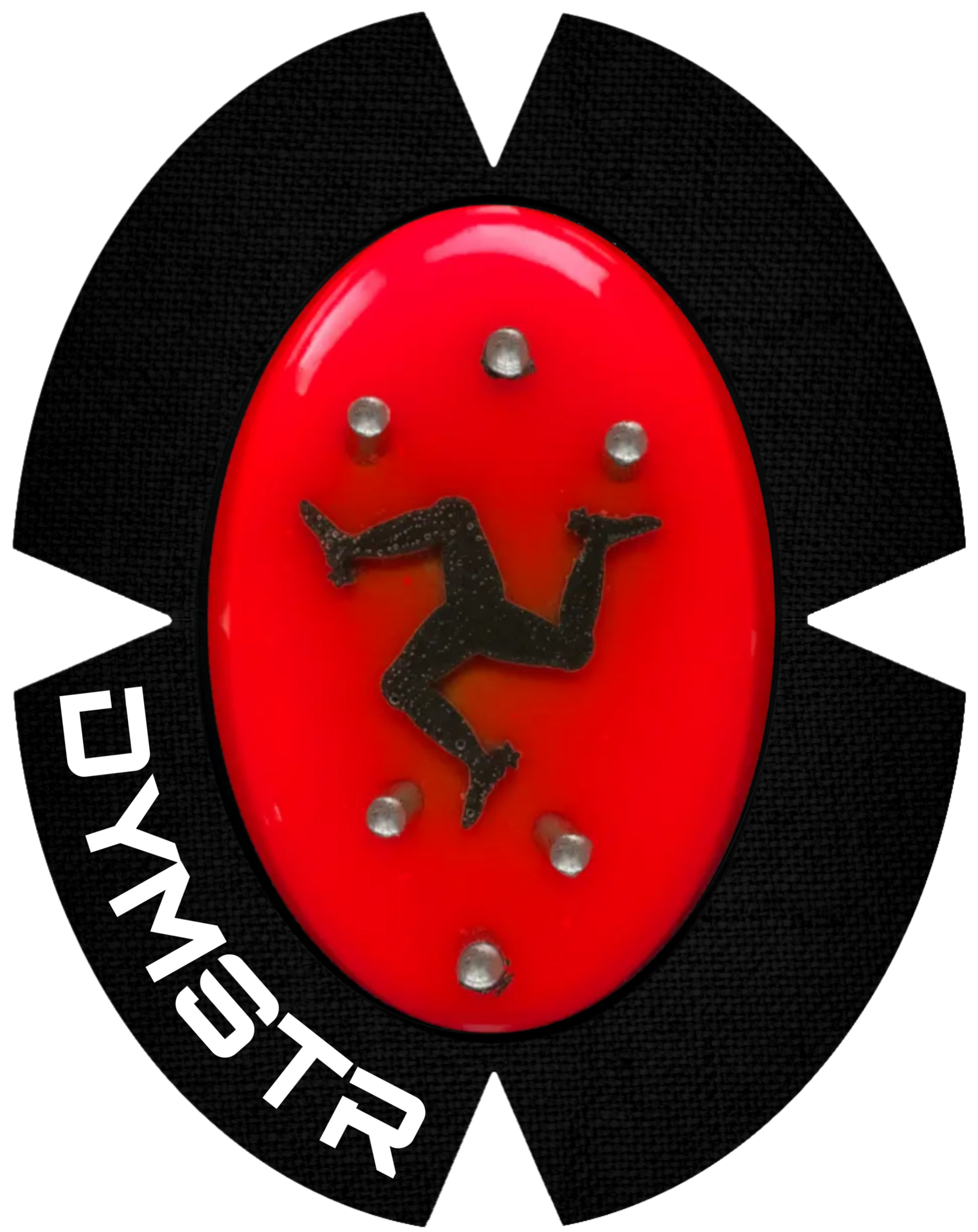 DymoStar Titan Knieschleifer mit Isle of Man Logo in Rot Schwarz