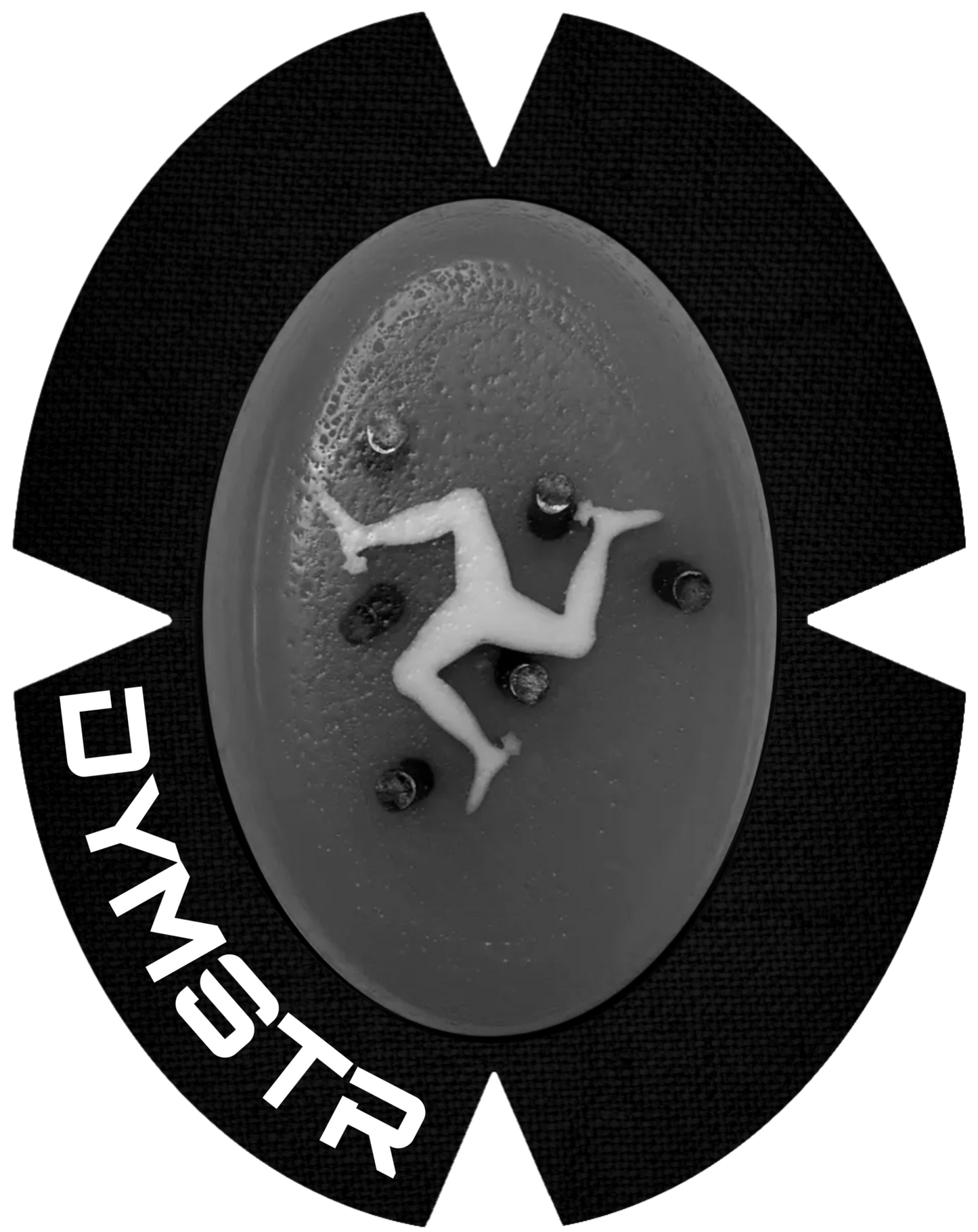 DymoStar Titan Knieschleifer mit Isle of Man Logo in Grau