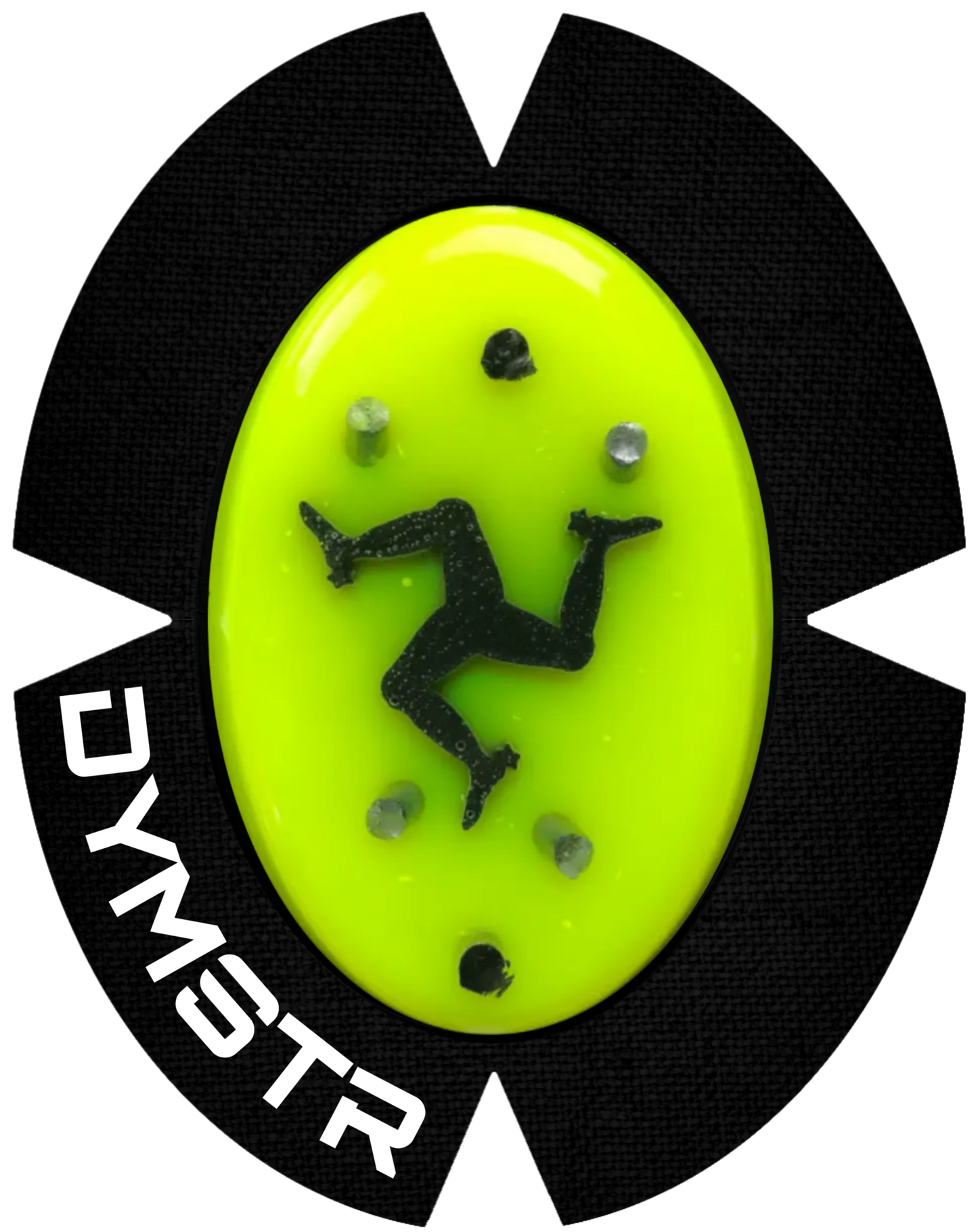 DymoStar Titan Knieschleifer mit Isle of Man Logo in Neon Gelb