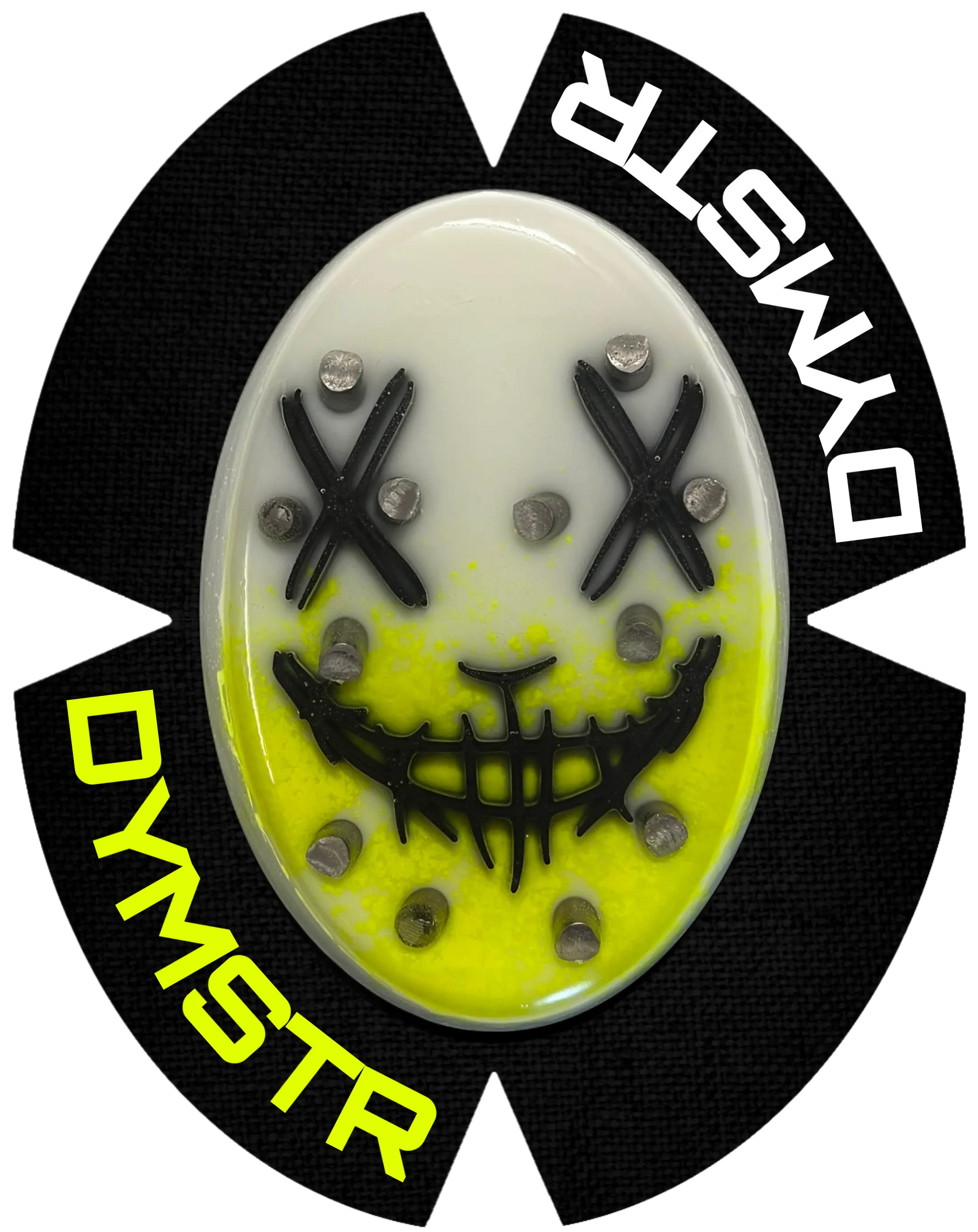 DymoStar Kunststoff-Knieschleifer mit Titanstäben, gelb – farbige Knieschleifer für Motorradfahrer.