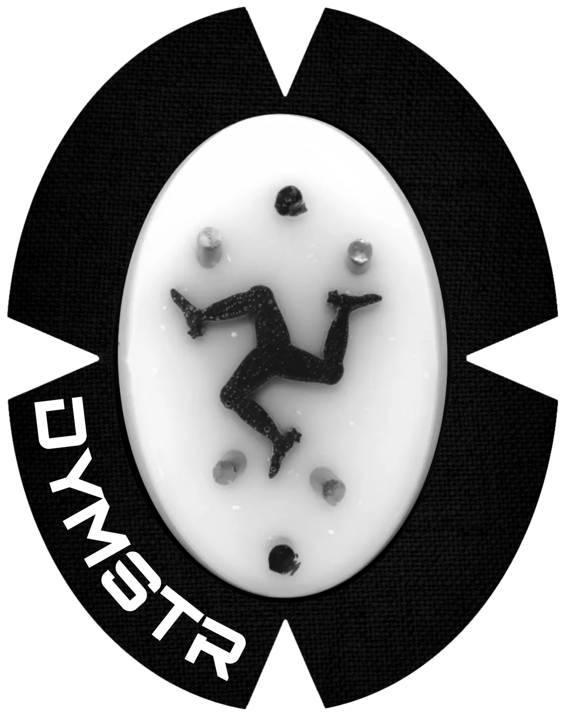 DymoStar Titan Knieschleifer mit Isle of Man Logo in Weiß