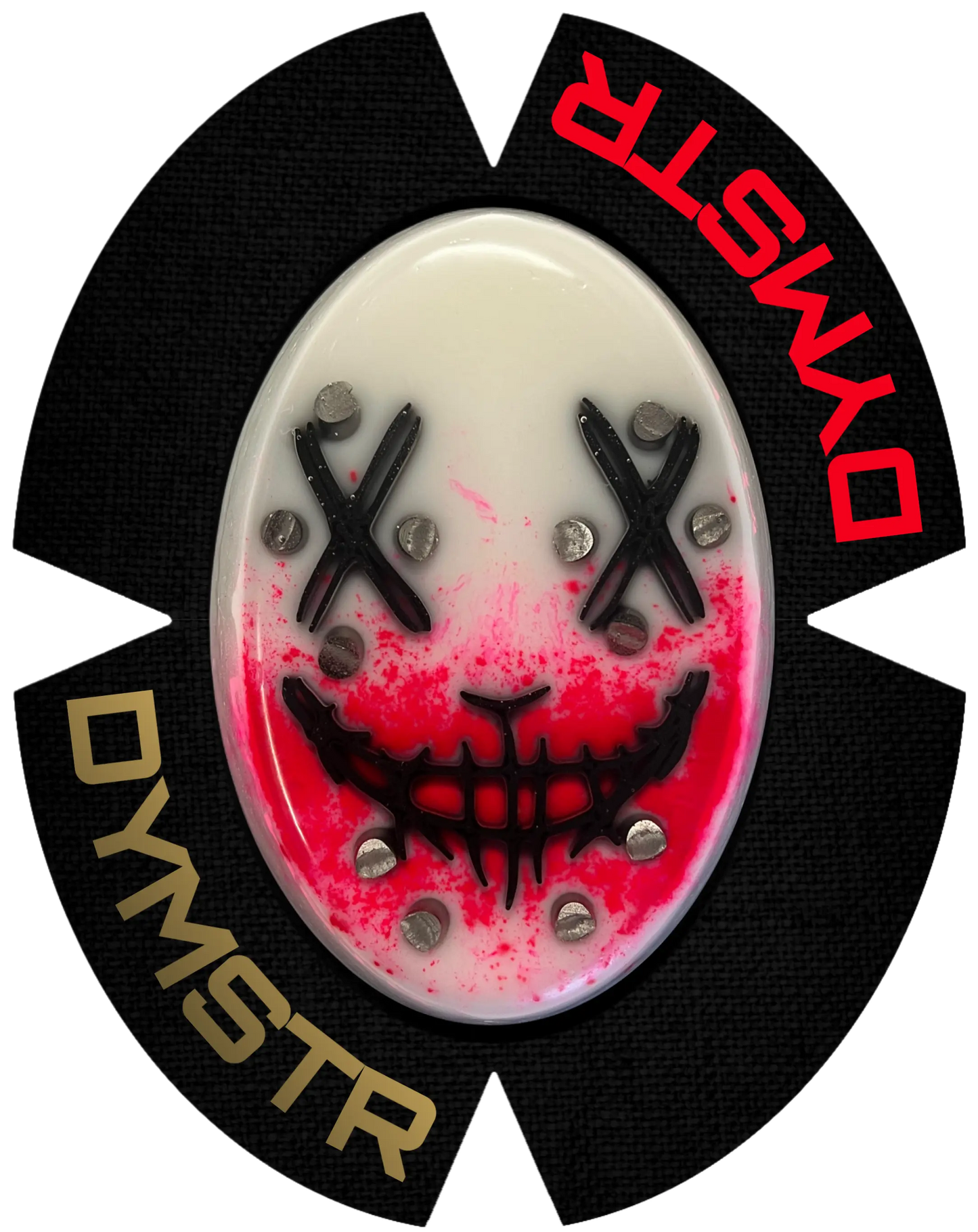 DymoStar Kunststoff-Knieschleifer mit Titanstäben, rot gold – farbige Knieschleifer für Motorradfahrer.