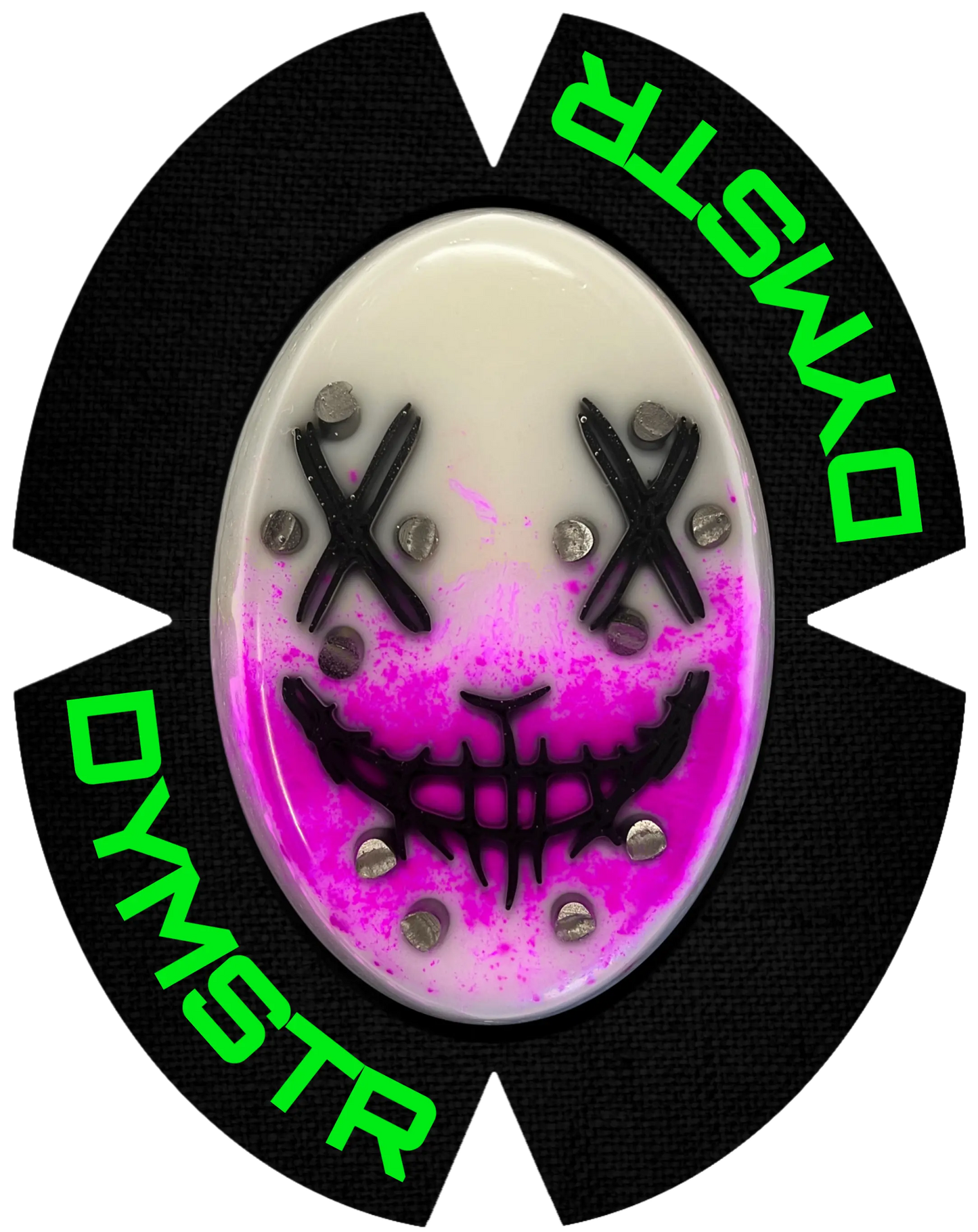 DymoStar Kunststoff-Knieschleifer mit Titanstäben, pink grün – farbige Knieschleifer für Motorradfahrer.