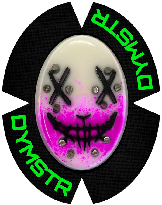 DymoStar Kunststoff-Knieschleifer mit Titanstäben, pink grün – farbige Knieschleifer für Motorradfahrer.