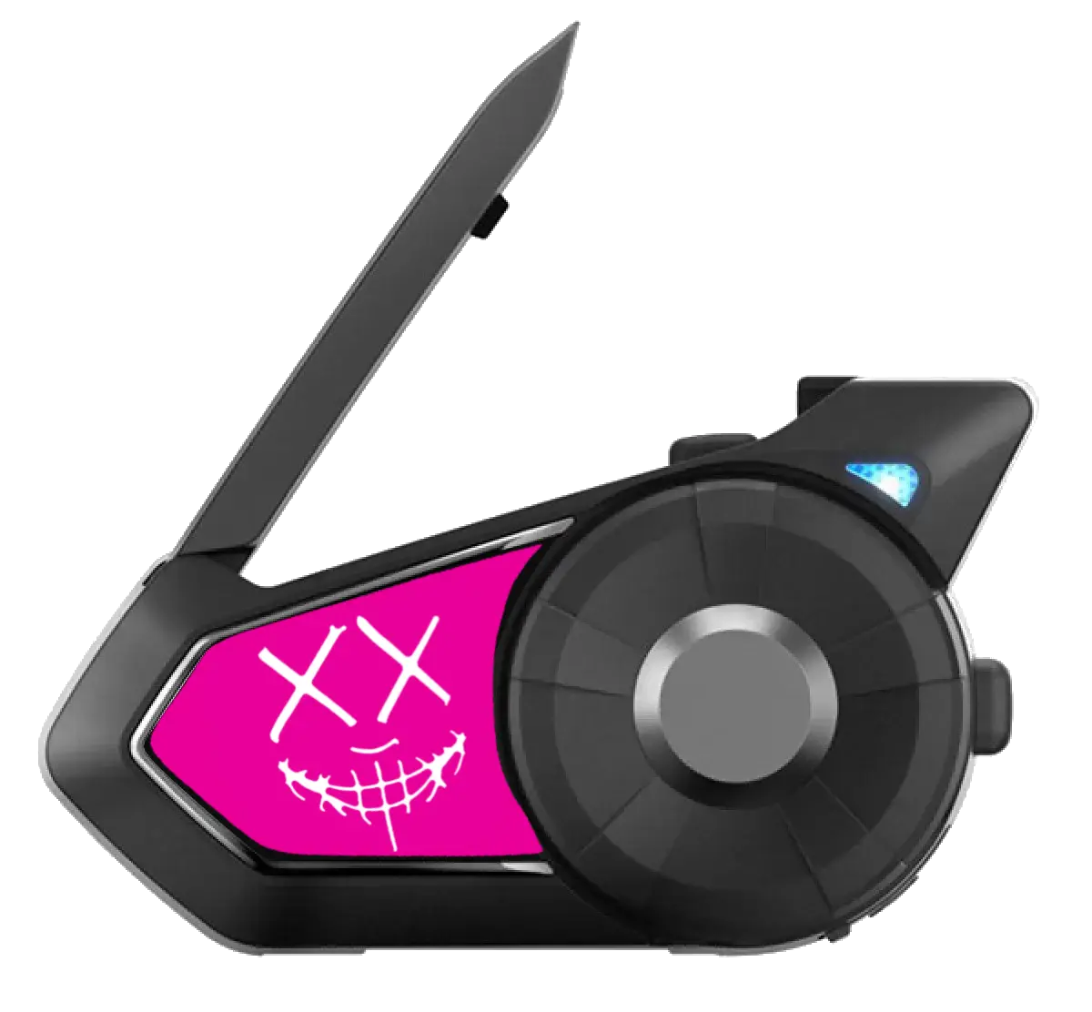 Verschiedene Sticker für Sena 30K 50s Motorrad-Helm-Funkgeräte, geeignet für Motorradfahrer. Die Sticker zeigen Designs und Logos, die sich gut auf den Sena 30K 50s Bluetooth-Kommunikationsgeräten auf Helmvisieren oder -schalen anbringen lassen.