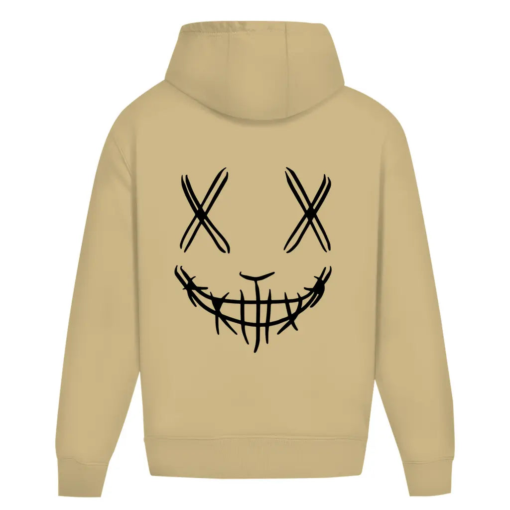 Oversized Hoodie ohne Kordel für Motorradfahrer und Biker in Sand